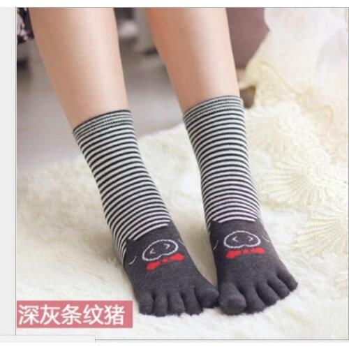 10 pairs/lot! Five-toes Socks Fashion Women Carton Cotton Socks