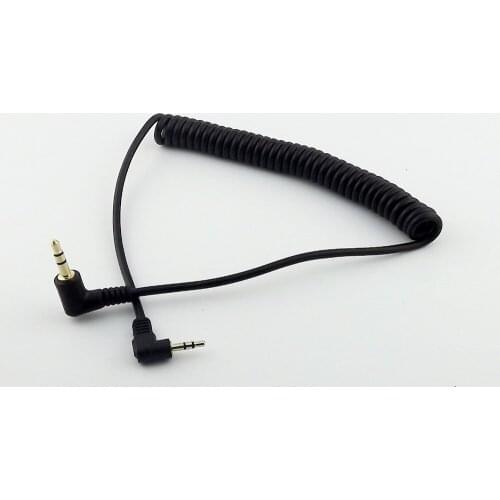 10pcs 2.5mm Male to 3.5mm Male M/M Stereo 3 Pole Audio Coiled Spiral Adapter Cable 5FT