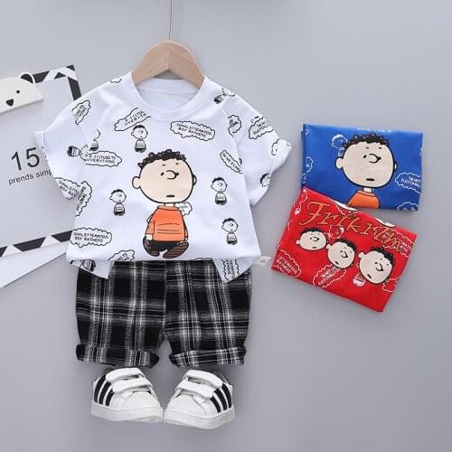 New Summer Fashion Baby Clothes Suit Children Boys Girls Cartoon T-Shirt+Shorts 2Pcs/Set Toddler Casual Clothing Kids Tracksuits