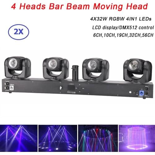4 Heads Beam Landscape Light 4X32W RGBW Led Moving Head Light DMX Floorlight For DJ Disco Nightclub Party Event Show Stage