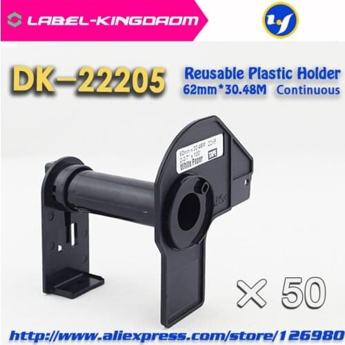 50 Set Reusable Plastic Holder Cartridge for Brother Compatible DK-22205 Labels 62mmX30.48Meter