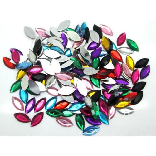 500Pcs 10x14mm Mixed Horse Eye Acrylic Beads Craft Cabochon Scrapbook Decoration Flatback Nail Art Garment Beads DIY