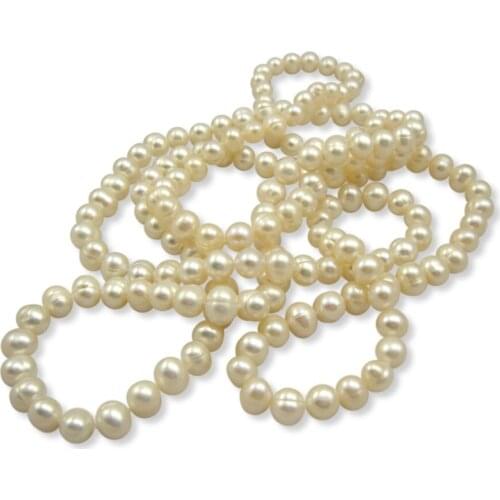 7-8MM Long fresh water pearl necklace 120CM we accept order any lenth every day can wear necklace fashion women jewelry