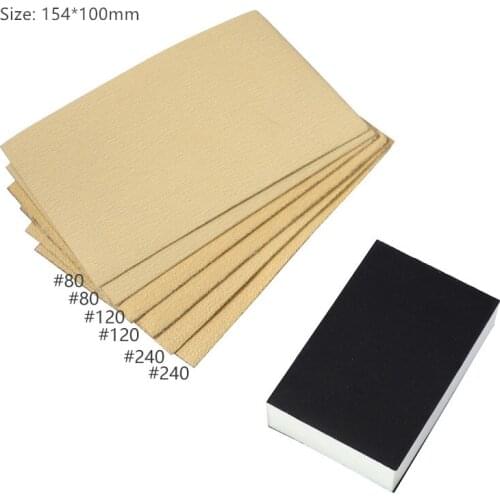 Newest 7pcs Self-adhesive Flocking Sandpaper Set 80 120 240 Grit Sanding Paper Grinding and Polishing Back Velvet Sandpaper 2021
