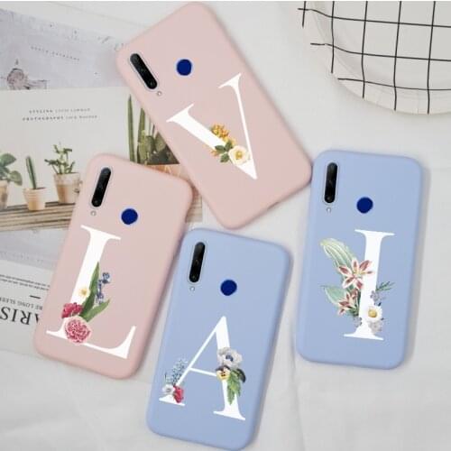 For Huawei Honor 20 Lite Case Cover Letter Matte Silicone For Huawei Honor 10i 20i 20Lite Honor10i Case TPU Cute Pink Purple