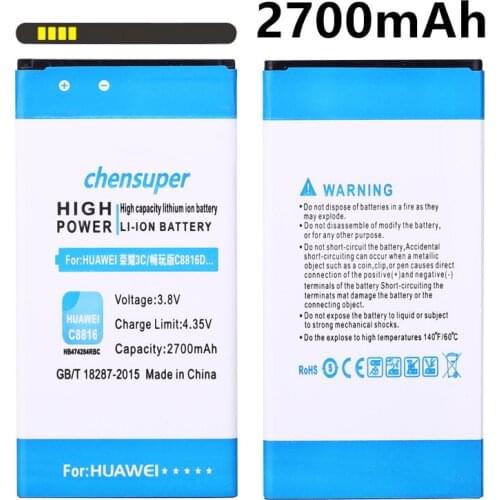 Chensuper HB474284RBC 2700mAh Battery for Huawei Honor 3C Lite C8816 C8816D G521 G615 G601 G620 Y635 Y523 Y625-U32 Y625 Y625-U51
