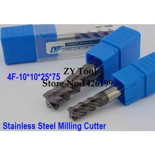 Carbide cutter 4F-10*10*25*75MM Special stainless steel alloy milling cutter , CNC milling machine, CNC milling tools, Nc tool
