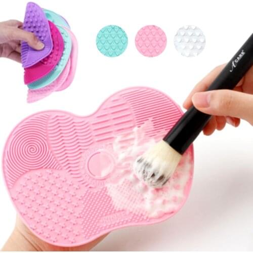 Foundation Makeup Brush Scrubber Board Silicone Makeup Brush Cleaner Pad Make Up Washing Brush Gel Cleaning Mat Hand Tool