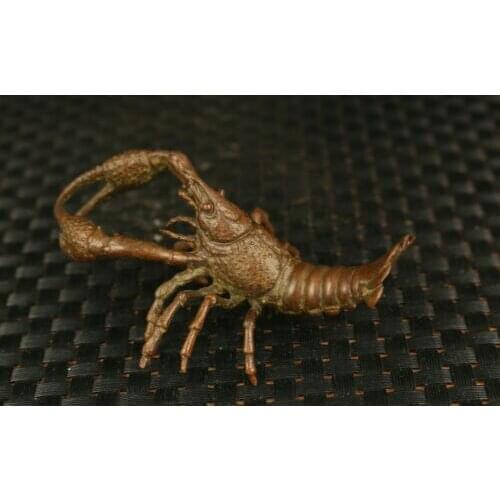 Chinese old bronze hand casting lobster statue figure home decoration