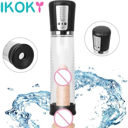 IKOKY Penis Enlarger Vacuum Pump Sex Toys for Men Automatic Penis Pump Enlargement Male Cock Extender USB Rechargeable