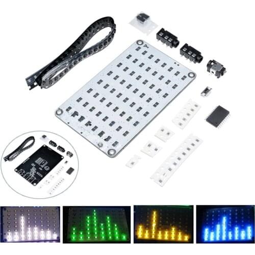 Ziqqucu 8x8 Audio Spectrum Level LED Indicator Board FFT 8x8 Acoustical Spectrum LED Light Audio Indicator DIY Kit for Arduino