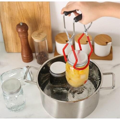 Kitchen Tool Canning Jar Lifter With Grip Handle Can Tongs Clip Heat Resistance Anti-Clip Jar Glass Bottle Holder
