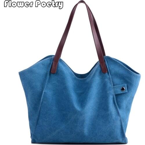 Fashion Canvas Women Shoulder Bag Solid Reusable Waterproof Designer Shopping Bags Large Capacity Tote Handbags Bolsos Sac 2021