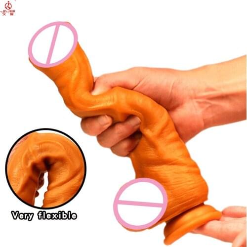 Jiuai Soft Sexy Huge Dildo Realistic Suction Cup G-Spot Vagina Stimulator Silicone Big Sex Toys for Woman Man
