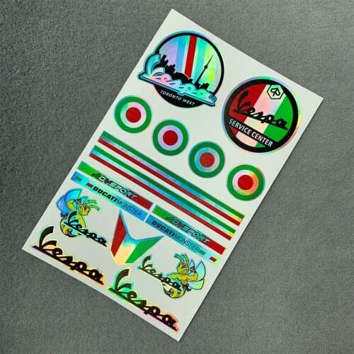 For PIAGGIO VESPA GTS GTV LX LXV LT PX PRIMAVERA 50 125 150 200 250 300 300ie Decals Motorcycle Vinyl Laser Color Stickers