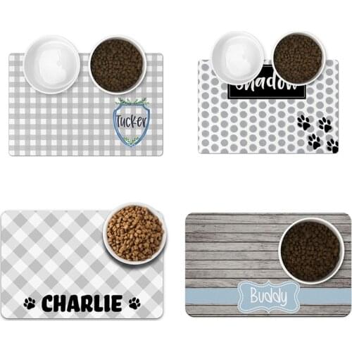 Pet Placemat Anti-slip Waterproof Dog Mat Cat Mat Dog Placemat Cat Placemat PU Pet Drinking Feeding Placemat Bowl Plate Placemat