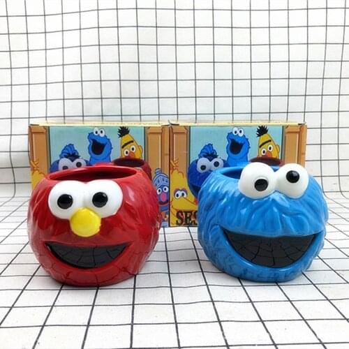 New large-capacity cute cartoon sesame lovers fun ceramic coffee mug Aimo water cup milk cup breakfast cup for girlfriend