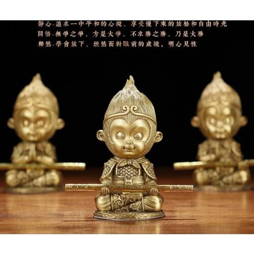 Monkey King Monkey King Pure Bronze Buddha Decorations Fighting Buddha Car Interior Entrance Office Decorations