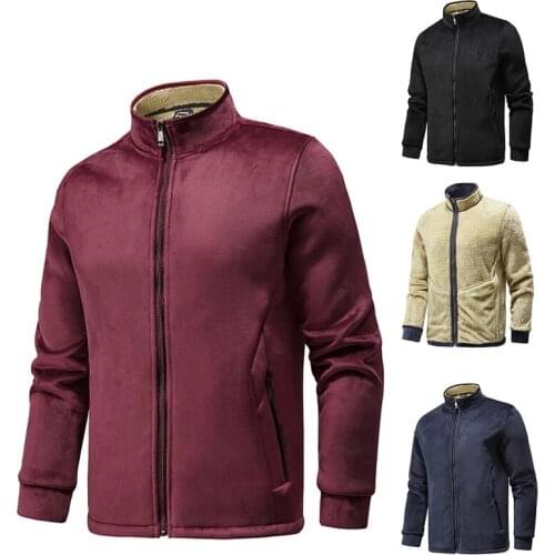 Autumn Men Jackets Warm Thick Fleece Coat Lambswool Hot Sale Clothes Coats Fashion Winter Casual Loose Plus Size 8XL Jacket Men