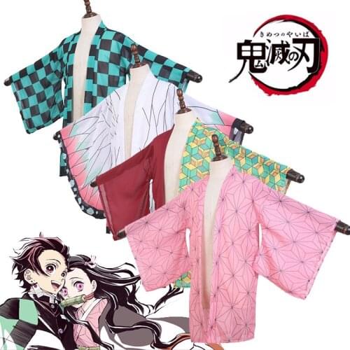 Anime Demon Slayer Kimetsu No Yaiba Cloak Bikini Swimsuit Cosplay Costumes Kamado Nezuko Chiffon Kimono Cardigan Cloak