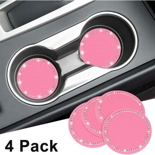 Cup Holder Coaster 2.75 Inch Car Interior Round Cup Holder Pad Cup Holder Insert Drink Coaster for Cars SUV 4PCS