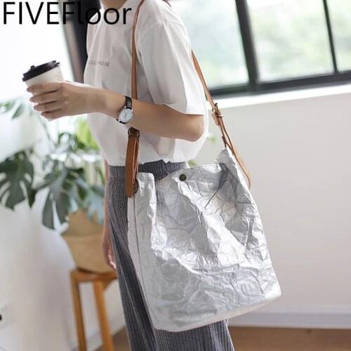 Luxury Bags 2021 Autumn New Design Korean Vintage Single Shoulder Concise Package Large Capacity Kraft Paper Puese and Handbag