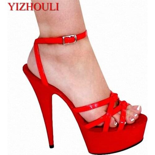 Summer hollow out vamp 15 cm sexy heels, 6 inch pole dance ladies banquet stage sandals