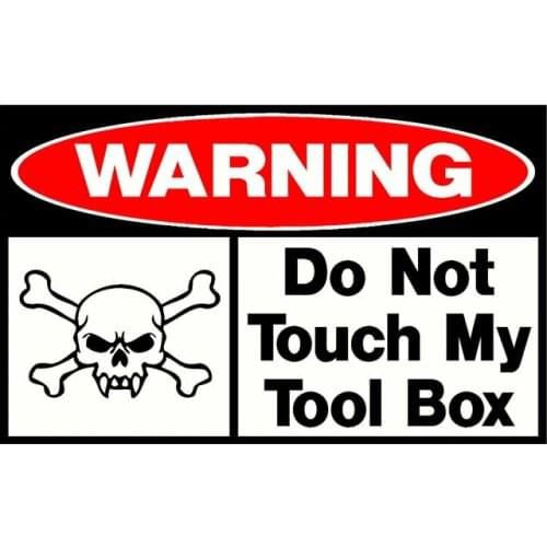 Fuzhen Boutique Decals Exterior Accessorie Skull Car Sticker Do Not Touch My Tool Box Funny PVC Vinyl Decal 15cm