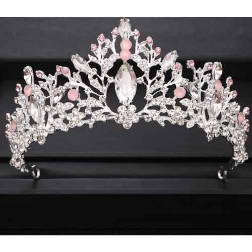 Wedding Crown Bridal tiara Baroque Crystal Rhinestone Silver color Queen Crown Headpiece Party Head Jewelry Wedding Accessories