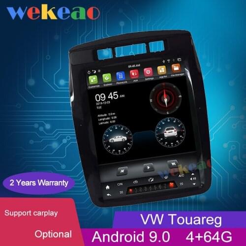 Wekeao 10.4" Vertical Screen Tesla Style 1 Din Android 9.0 Auto Radio For Volkswagen VW Touareg Car Dvd Multimedia Player GPS 4G