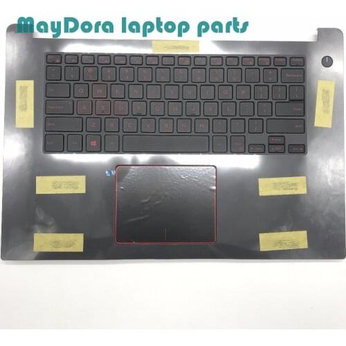 Laptop parts for DELL inspiron 15-7000 7560 7572 palmrest with US backlit red keyboard touchpad DCIN also Assembly