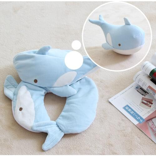 1PC Shark Deformation Pillows Foam Particles U Shaped Neck Pillow Cushion Pattern Car Neck Protection Pillows Travel Pillow Neck
