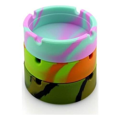 1pcs Mini Soft Silicone Ashtray For Smoking Cigarette Cigar Colored Ashtrays Are Suitable For Smoking To Protect The Environment