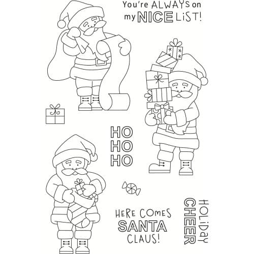 11x16 Santa Claus Transparent Clear Rubber Stamp Sheet Cling Scrapbooking Photo Album PaperCard DIY Craft