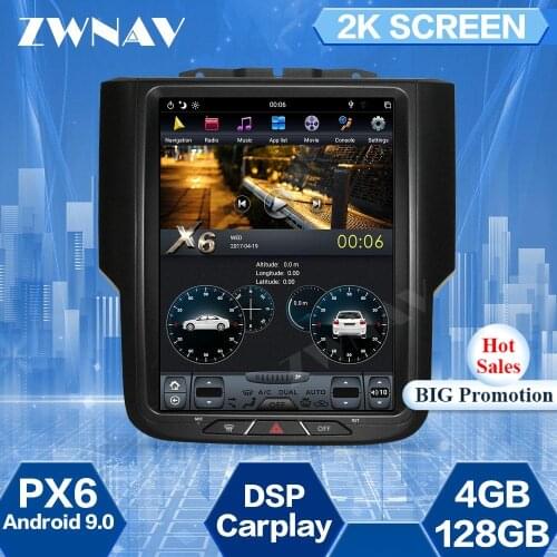 128GB Tesla Screen For Dodge RAM 1500 1500 2500 3500 2014 2015 2016 2017 2018 Android 9.0 Multimedia Player GPS Auto Audio Radio