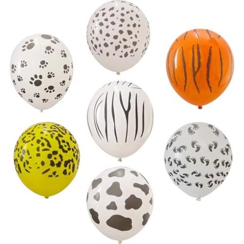 20 Pcs 12inch 3.2g Animal Latex Balloons Tiger Zebra Paw Leopard Birthday Party Decorations Kids Helium Inflatable Globos Gifts