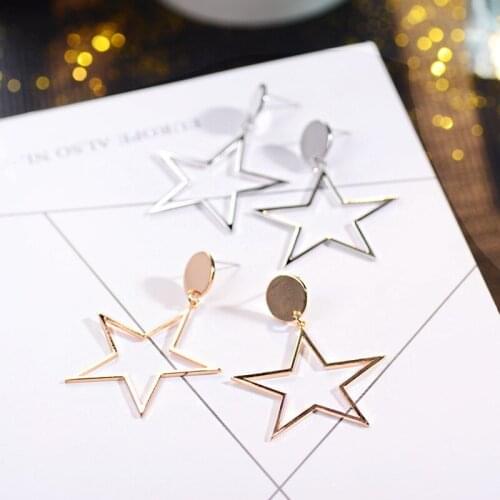 2018 New Fashion charms Gifts geometric Pentagram earrings crystal popular sweet cute simple Hypoallergenic Earrings set