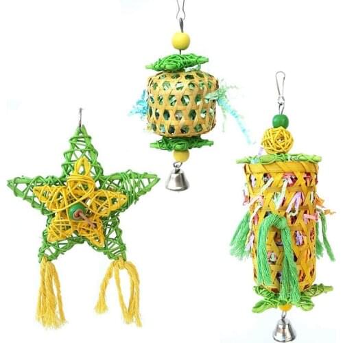 3Pcs Bird Shredder Toys Bird Parrot Toys Bird Chewing Toy Bamboo Bird Shredding Hanging Toy Parrot foraging Toy
