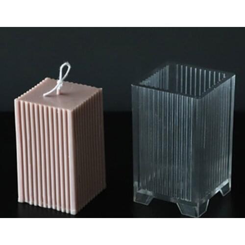 3D Cuboid Candle Mold DIY Handcraft Mould For Candle Making Soap Molds Handmade Serration Pattern Scented Candle Mould Durable