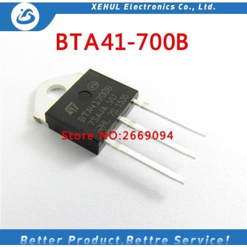 5PCS /10PCS /50PCS /100PCS BTA41BTA41-700BRG BTA41-700B BTA41700B BTA41-700 BTA41-700 STANDARD TRIACS 40A 700V TO-3P