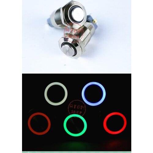 12mm high button reset push button switch instantly return copper nickel plating current 2A voltage6V 12V 24V.220V 5PCS