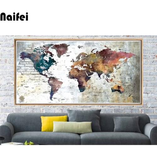 5d mosaic abstract world travel map large diy diamond embroidery full square round diamond painting needlework decor