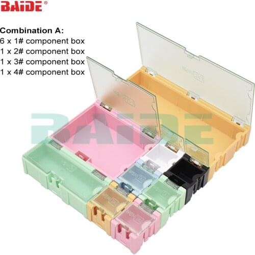 9pcs/set Original Component storage box Square IC Components Boxes SMT SMD Wen tai Boxes Combination Plastic Case 100set/lot