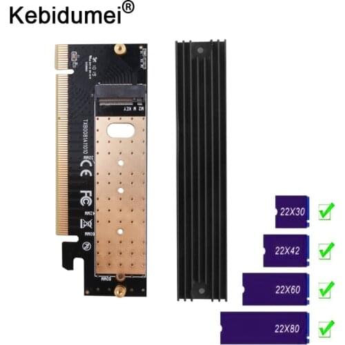 Kebidumei M.2 NVME Adapter Expansion Card Support M Key PCI Express PCIe x16 to M.2 High speed Adapter Riser Card TXB008