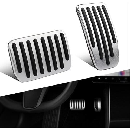 For Tesla Model 3 Accessories Aluminum alloy Foot Pedal Accelerator Gas Fuel Brake Pedal Rest Pedal Pads Mats Cover Car Styling