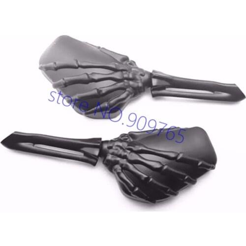 Aluminum Motorcycle 3D Skull Claw Skeleton Rear View Mirrors Touring Chopper Motorcycle