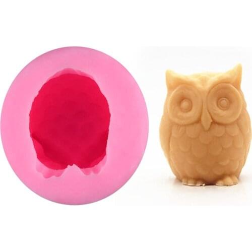 3D Owl Silicone Mold for Soap Candle Candy Fondant Cake Decorating Tools Cake Mold Handmade Gypsum Tools Resin Clay zeep mallen