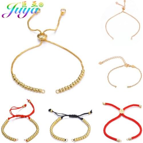Juya DIY Bracelets Making Accessories Supplies For Handmade Gold/Rose Gold Adjustable Connector Metal Chains Wholesale