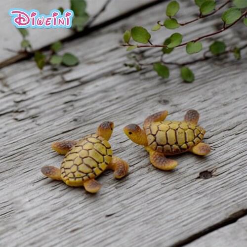 2pcs Artificial Sea Turtle Model animal Miniature Figurine Pretend play Kitchen Toy Doll House DIY Accessories gift Baby Gift