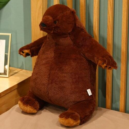 Creative cute brown bear animal plush pillow kawaii brown plush doll home office decoration soft outfit holiday gift